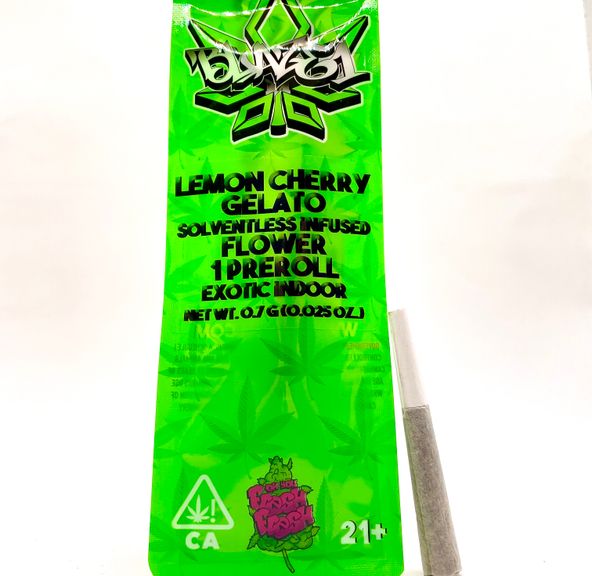 PRE-ORDER ONLY 0.7g Lemon Cherry Gelato (Hybrid) Solventless Infused Preroll - Blaze1