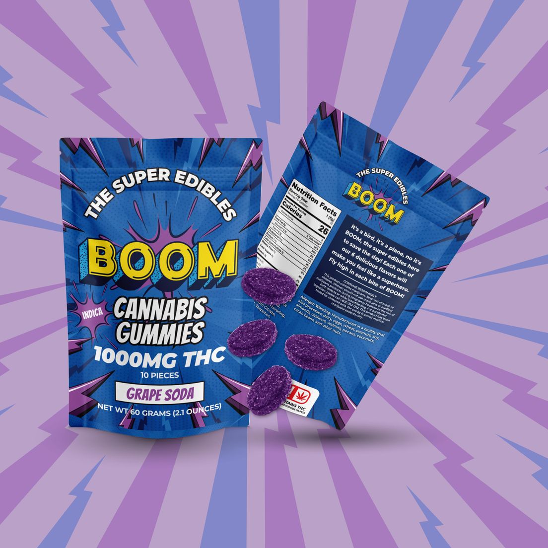 BOOM GRAPE SODA GUMMIES 1000MG
