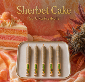 0.7g Pre-Roll: Sherbet Cake (Indica) 5 Pack
