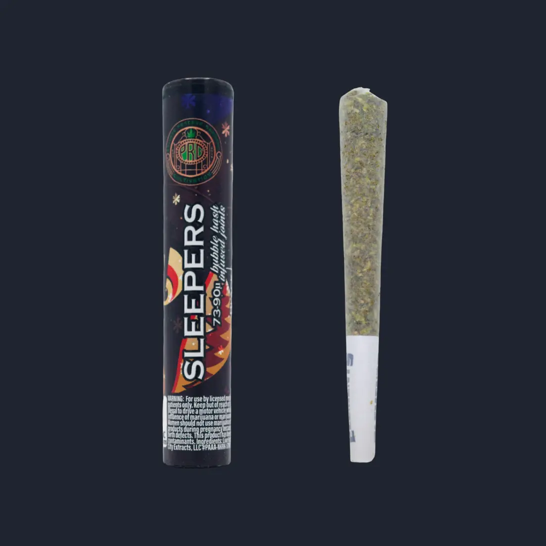 Black Warhead x Zebra Ztripes PRG Sleepers Bubble Hash Infused Pre Roll 1g