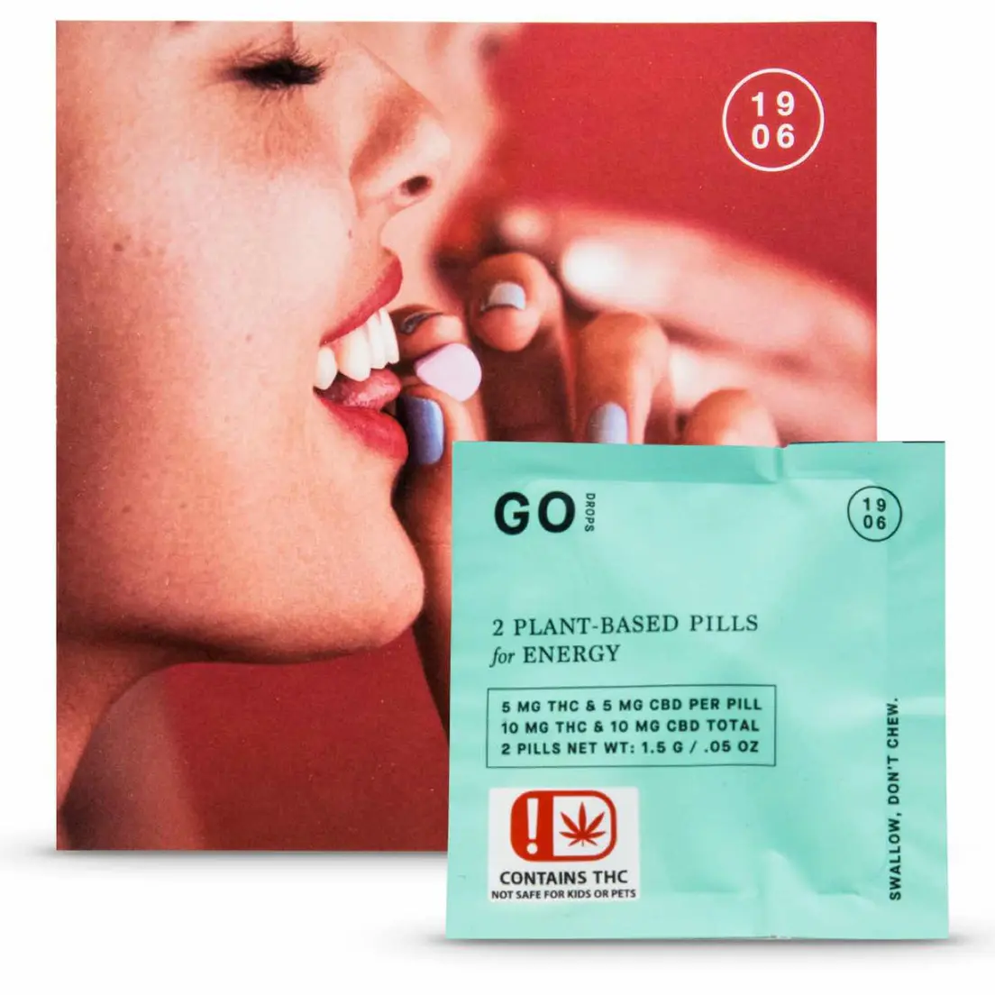1906 - 10mg THC/ 10mg CBD Drops - GO (Pouch)