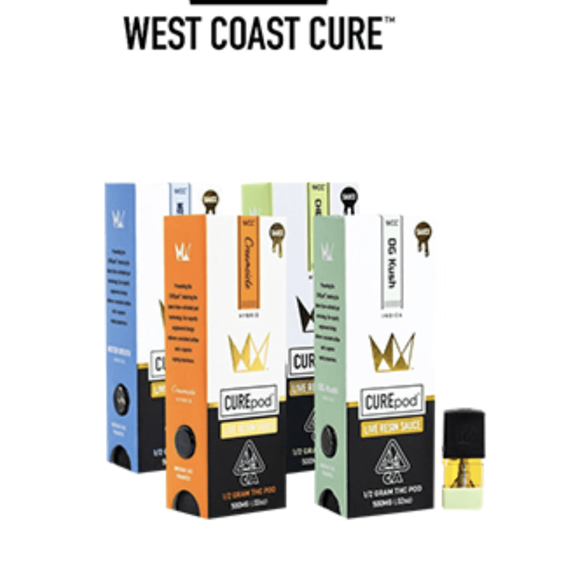 WCC Vape Cartridge OG Kush Live Resin Sauce CurePod 0.5g (5/case)