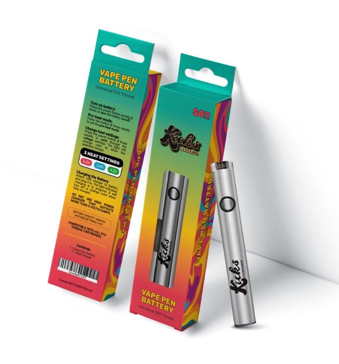 Kicks Branded Battery w/ Button Silver