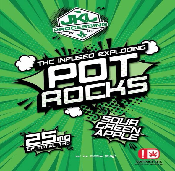 JKJ Pot Rocks Sour Green Apple 25mg