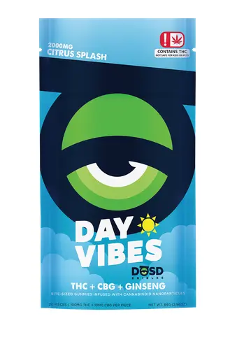 DOSD EDIBLES CITRUS SPLASH DAY VIBES 1:1 THC:CBG 2000MG