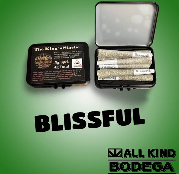 Blissful .5g Preroll 8 Pack (Total Weight 4g) (@Thekingsstache)