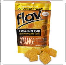 Flav Sour Orange Gummy Squares 100mg