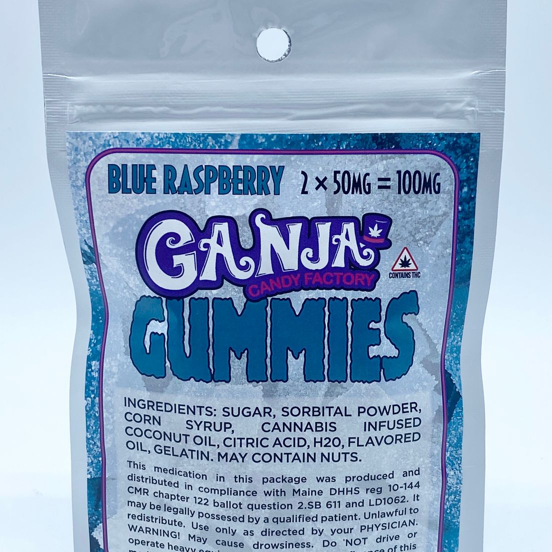 100mg Blue Raspberry Ganja Gummies