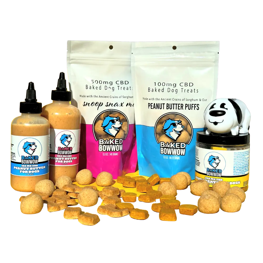 Baked Bowwow - Peanut Butter Puffs - 275mg CBD Dog Treats