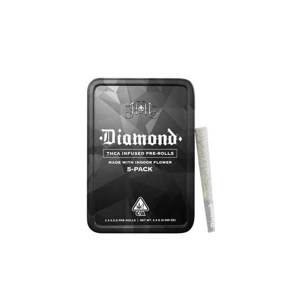 Heavy Hitters- Cannabis Bros White Fire OG 43 x ZBX Diamond Infused Prerolls 5pk 2.5g (I)
