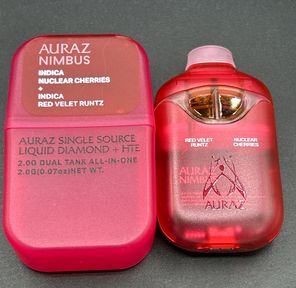 Auraz Liquid Diamond 2g Split Disposable - Nuclear Cherries(I) / Red Velvet Runtz(I)