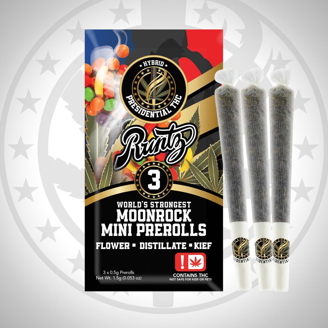 Presidential Moon Rock Mini Prerolls 3pk (Runtz))