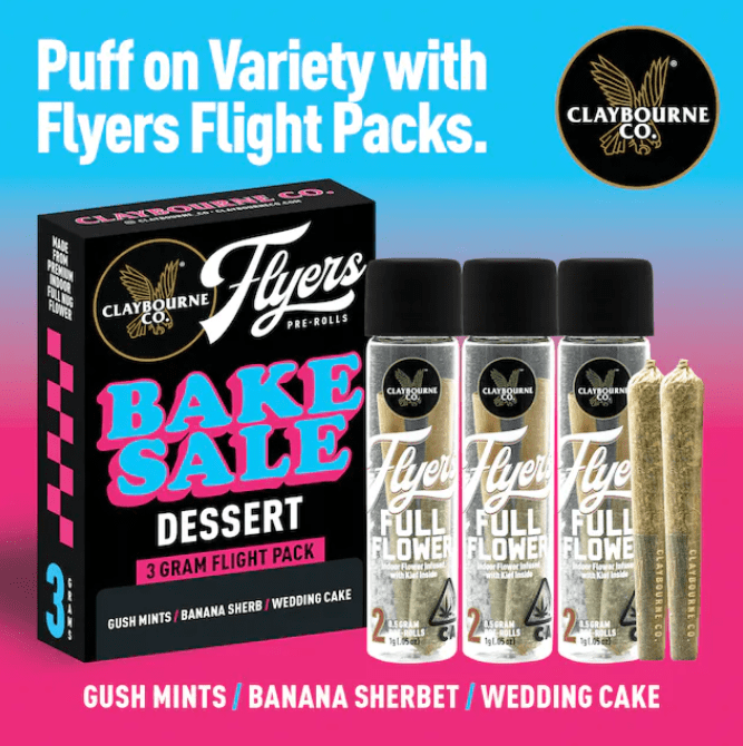 Claybourne - Flyers Bake Sale - Preroll Flight 6pk - 3g - Hybrid