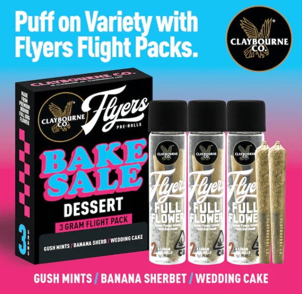 Claybourne - Flyers Bake Sale - Preroll Flight 6pk - 3g - Hybrid