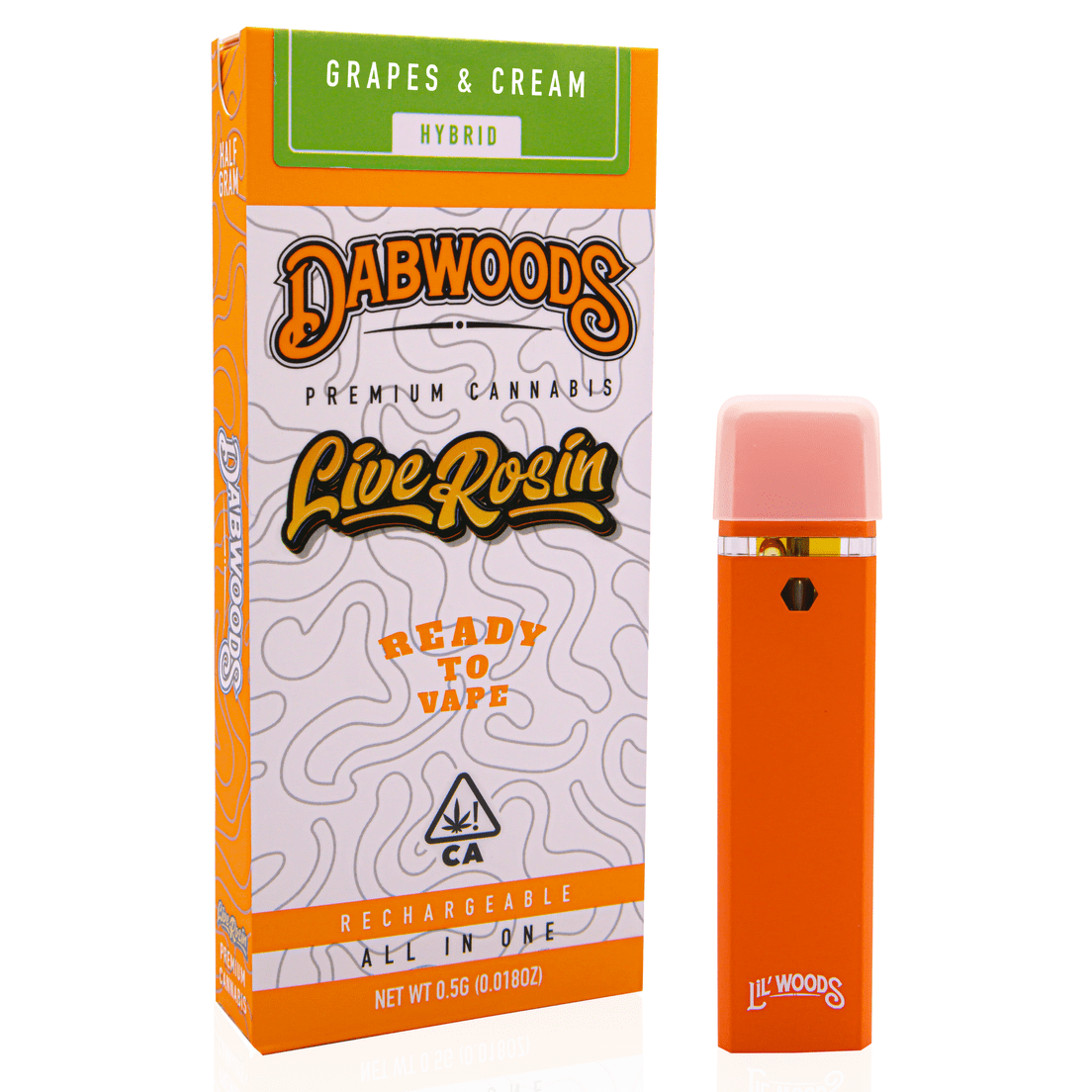 Dabwoods | AIO Vape | .5g | Rosin Lilwoods | Grapes & Cream