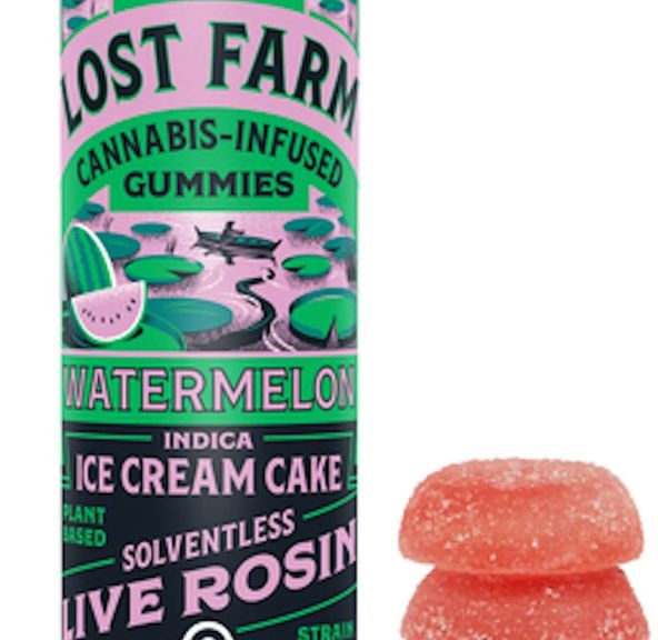 [Lost Farm] Live Rosin Gummies- 100mg - Watermelon x Ice Cream Cake (I/H)