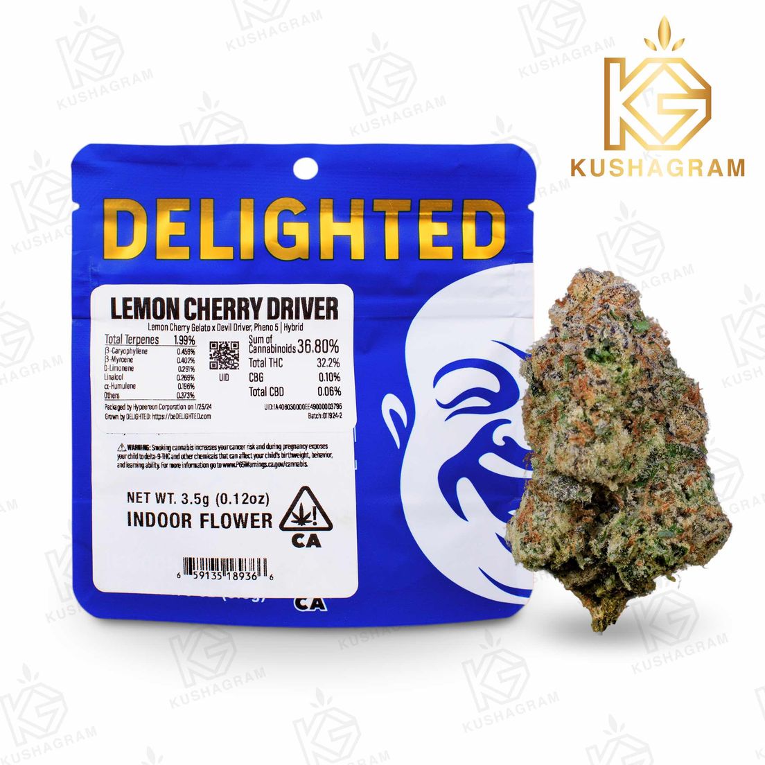 Delighted - Lemon Cherry Driver 3.5g Premium Indoor Flower 3.5g