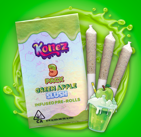 Green Apple Slush Infused Pre Rolls 3 Pack 1.8g - KONEZ