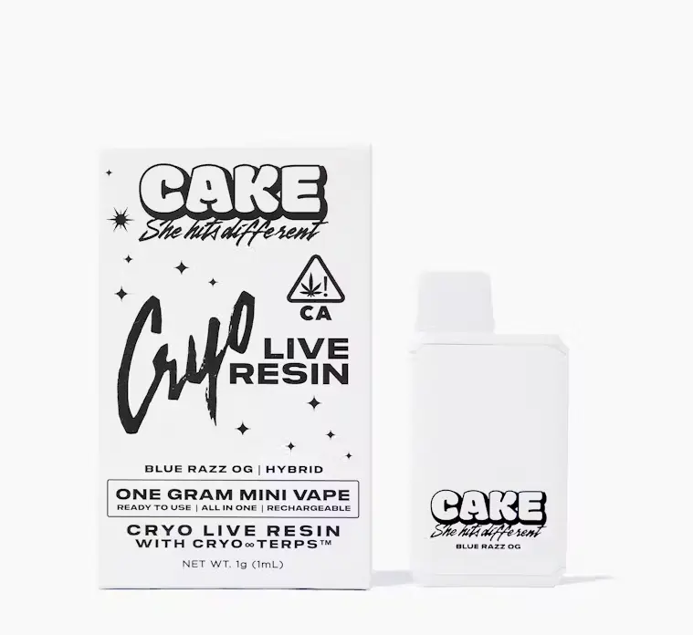 Cake Live Resin AIO Vape Blue Razz OG 1g