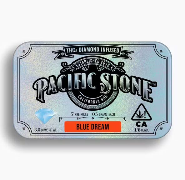 Pacific Stone Diamond Infused Prerolls 0.5g - Blue Dream 7-Pack 3.5g