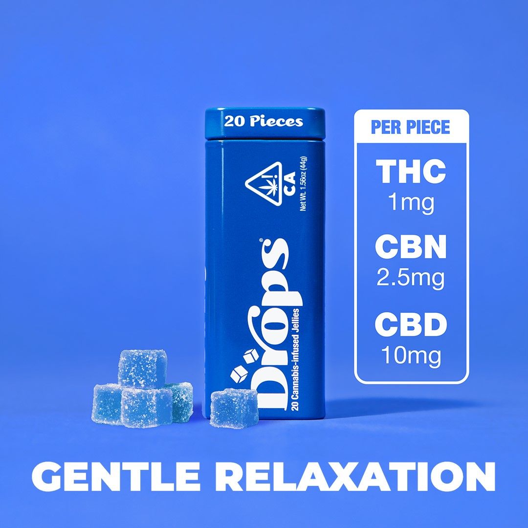 Drops 20pk Blueberry Gummies 20mg THC / 50mg CBN / 200mg CBD