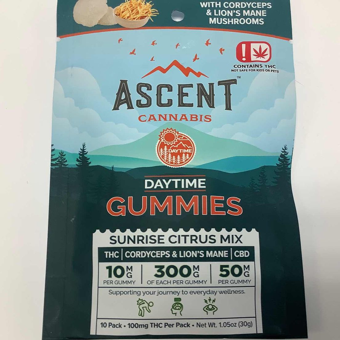 Ascent 10mg Gummies - Lion's Mane & Cordyceps