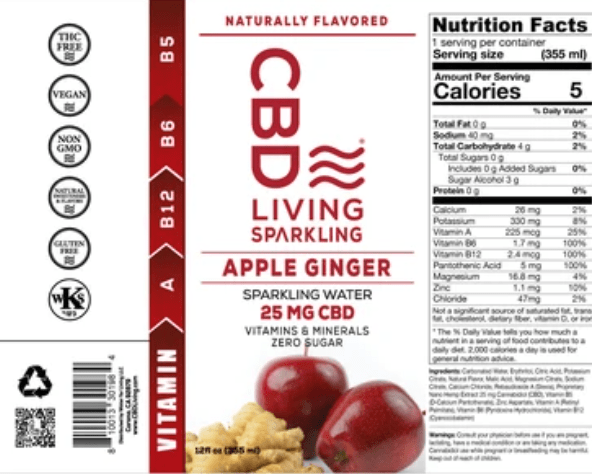CBD Sparkling Water - Apple Ginger