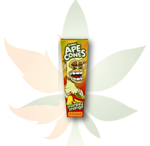 G-Rollz Ape - King Size 3 Pack Of Cones - Monkey Mango