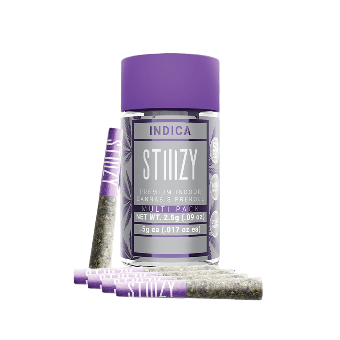 STIIIZY | Prerolls | 5 x .5g | Naked | London Purpz