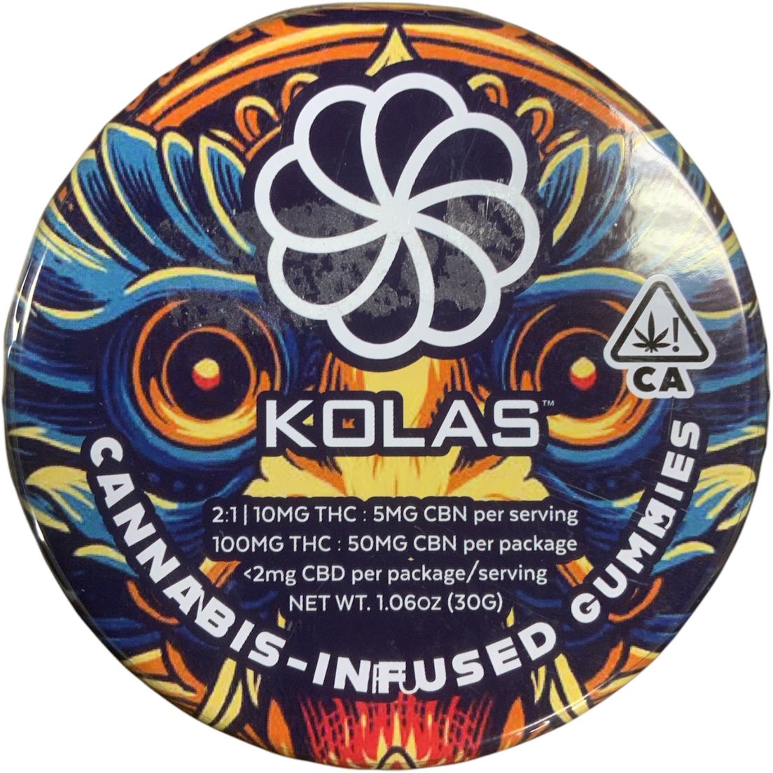 Kolas - 2:1THC:CBN Blue Raspberry -100 mg Gummies