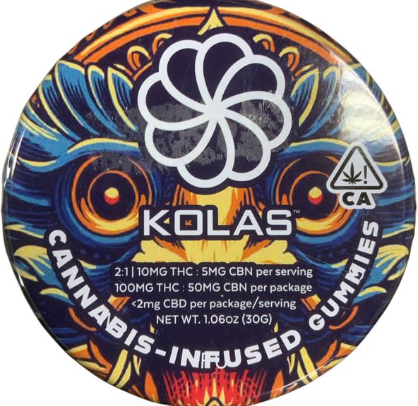 Kolas - 2:1THC:CBN Blue Raspberry -100 mg Gummies