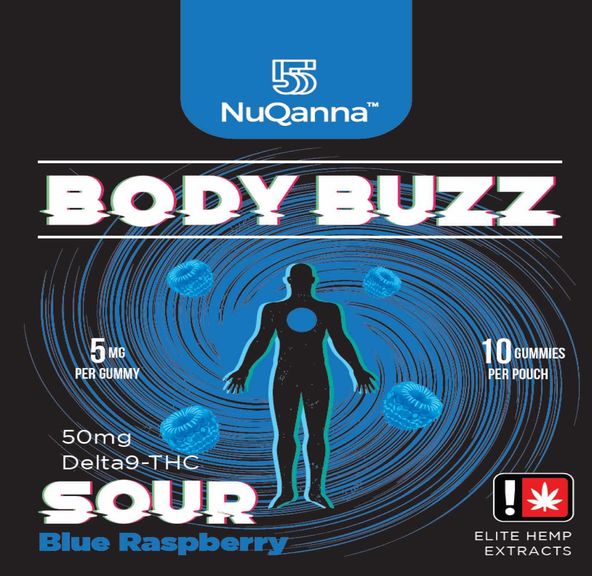 Body Buzz: Full Spectrum: 50mg : SOUR Blue Raspberry