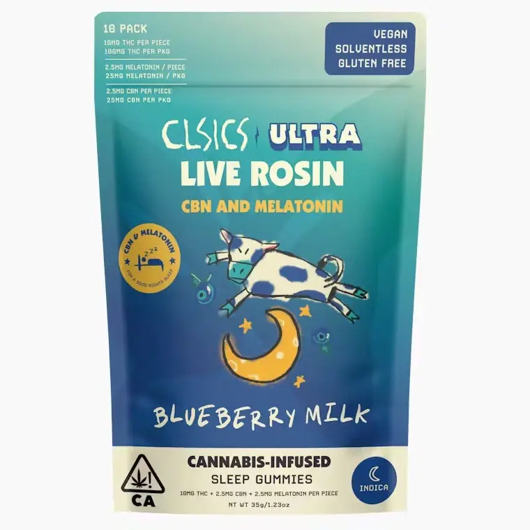 Cbn & Melatonin Blueberry Milk - 10pk Gummies Live Rosin Infused 35.00 g