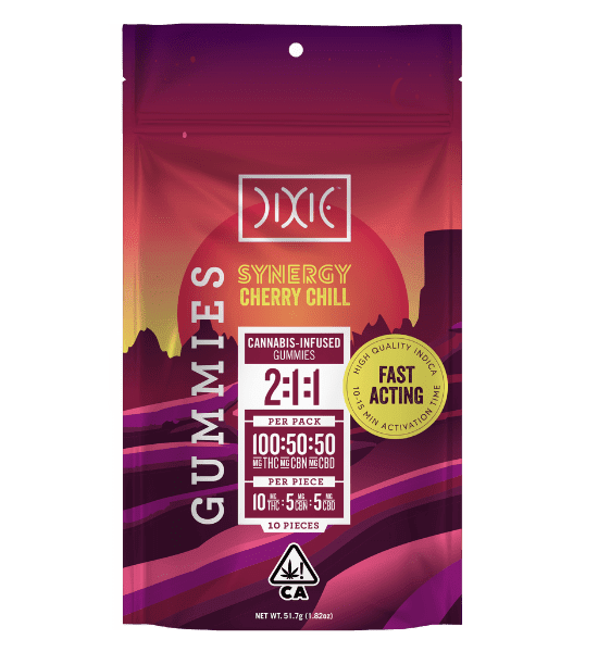 Dixie Gummies Cherry Chill 2:1:1 100mg THC / 50mg CBN / 50mg CBD