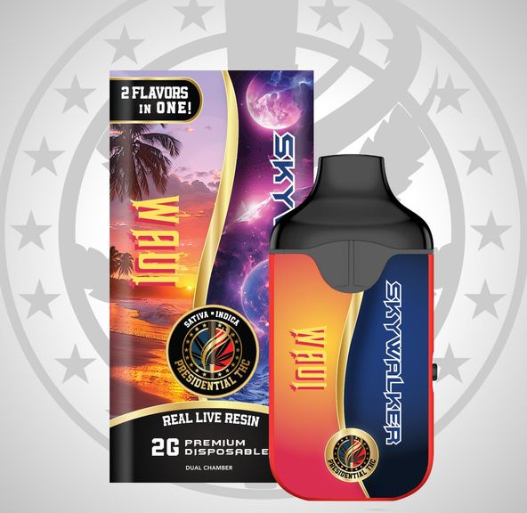 PRESIDENTIAL THC WAUI/SKYWALKER LIVE RESIN DUAL CHAMBER DISPOSABLE 2G