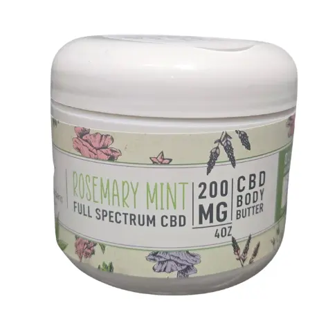 Body Butter I CBD Rosemary Mint I 200mg I Grounded Gardens I 1ct