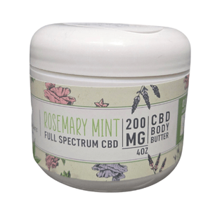 Body Butter I CBD Rosemary Mint I 200mg I Grounded Gardens I 1ct