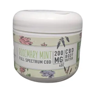 Body Butter I CBD Rosemary Mint I 200mg I Grounded Gardens I 1ct
