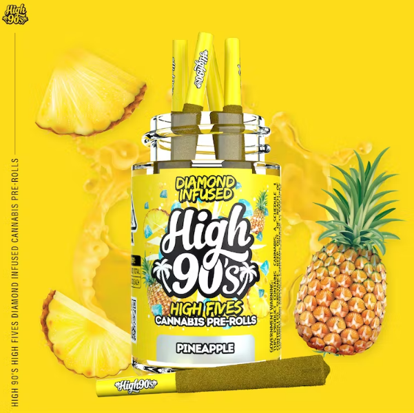 Pineapple 0.5g High Fives Diamond Infused Pre-Rolls 5 Pack