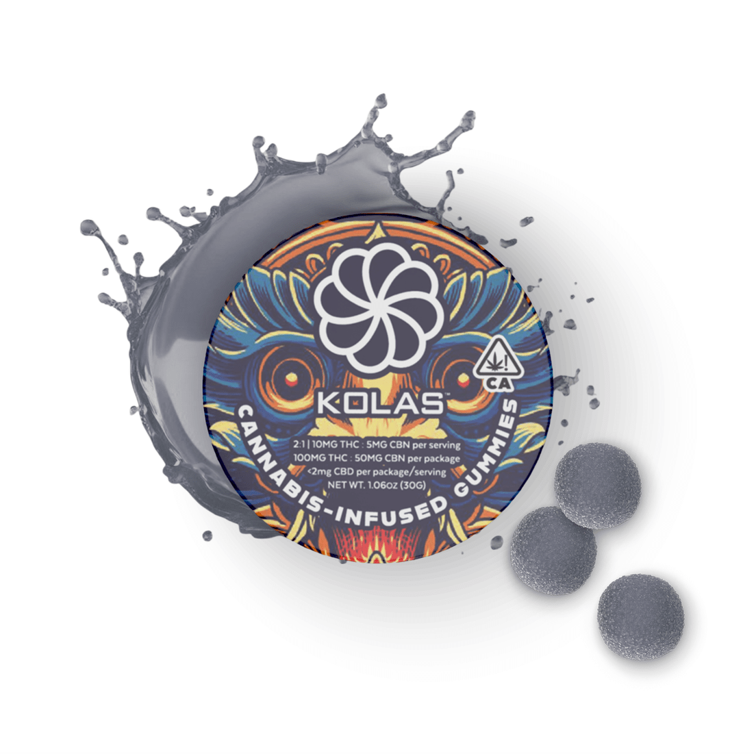 Kolas Gummies Blue Raspberry 100mg THC / 50mg CBN