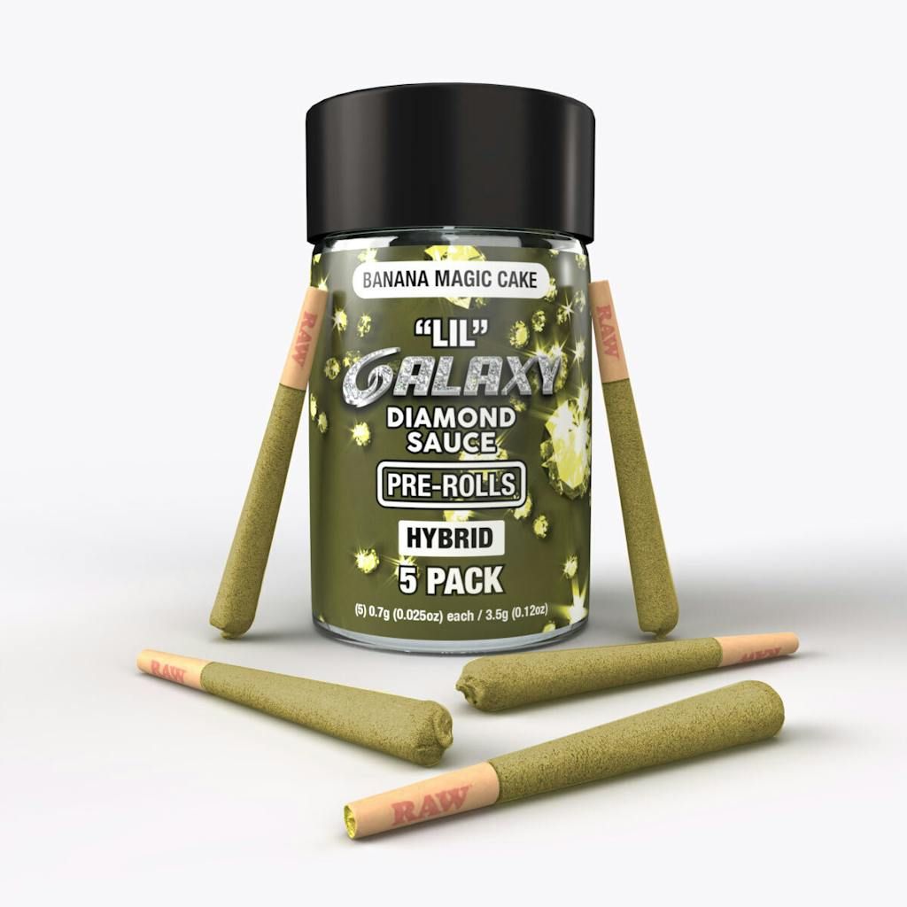 Galaxy | Lil Galaxy Diamond Sauce 5 Pack Pre-roll | Banana Magic Cake 3.5g