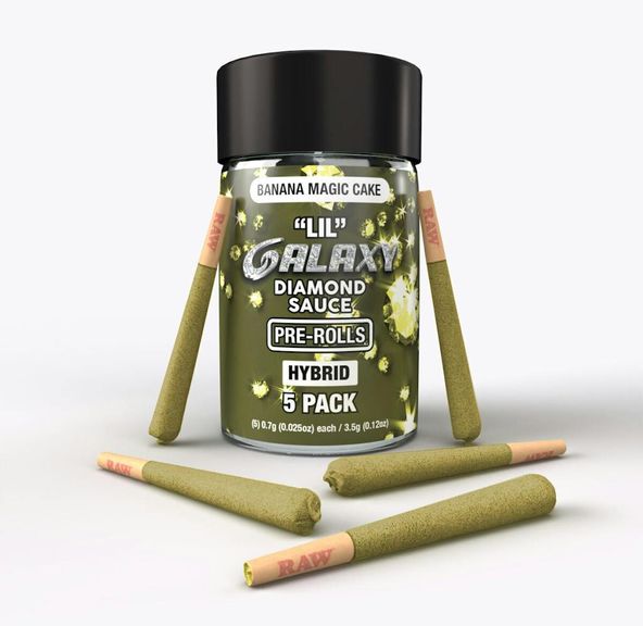 Galaxy | Lil Galaxy Diamond Sauce 5 Pack Pre-roll | Banana Magic Cake 3.5g