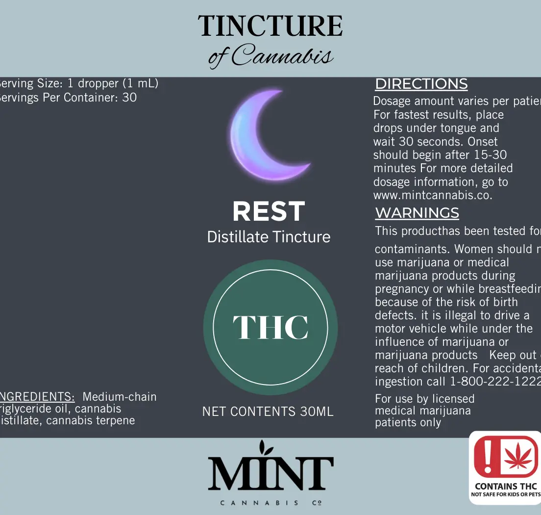 Mint Cannabis Co. - Indica Tincture - Rest - 1000mg THC