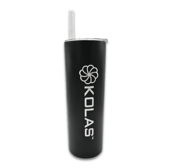 Kolas Branded Water Bottle Tumbler w/ Straw Black
