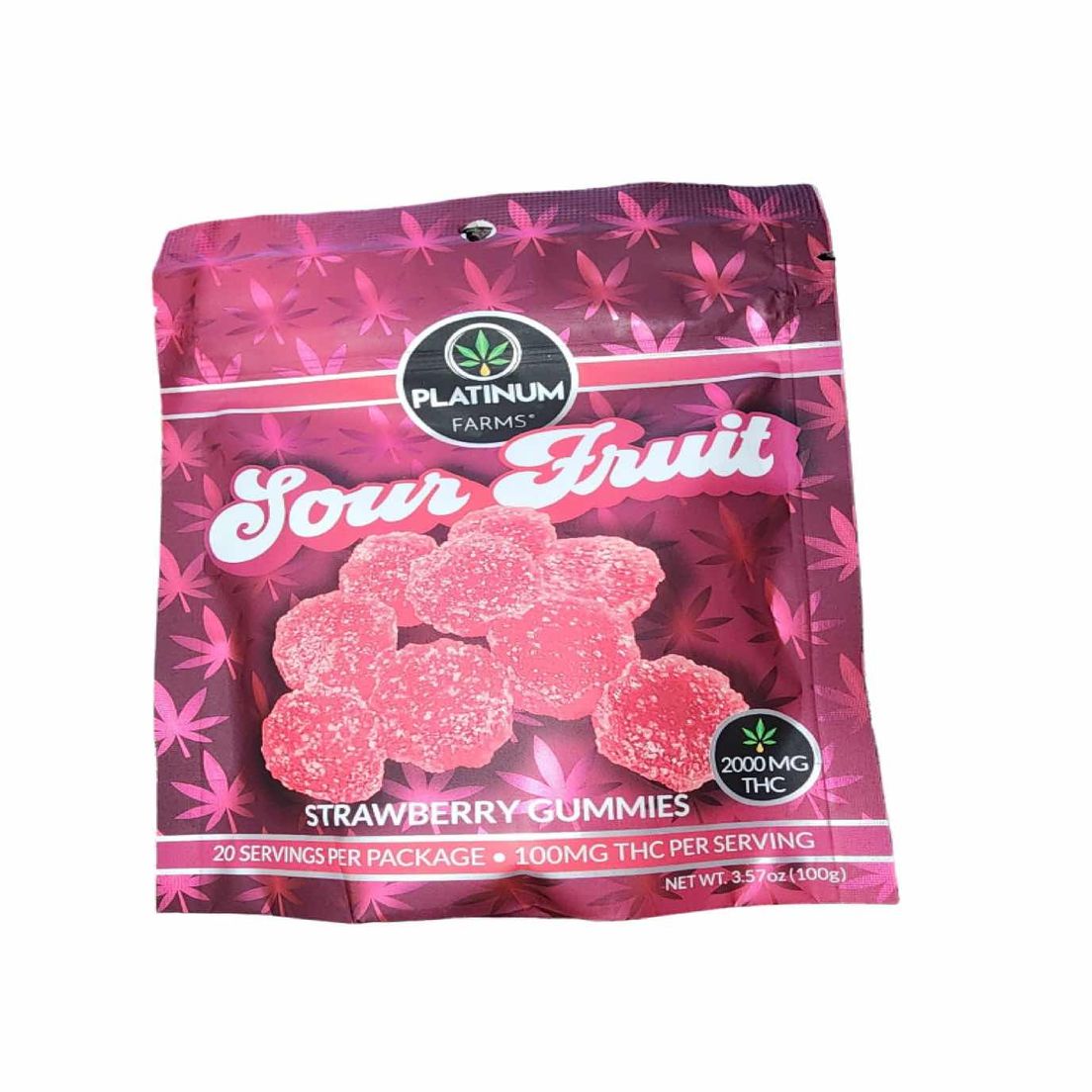 Platinum Farms Strawberry Sour Fruit Gummies 2000mg