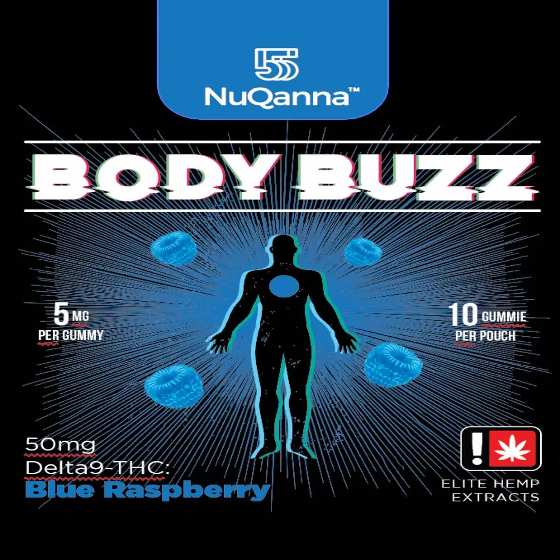 Body Buzz: Full Spectrum: 50mg : Blue Raspberry