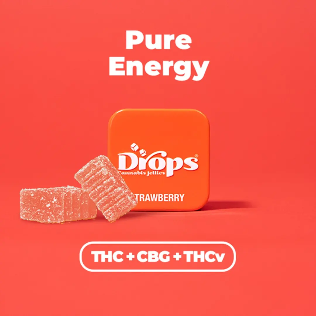 Drops Singles Strawberry Gummies 50mg THC / 50mg CBG / 100mg THCV