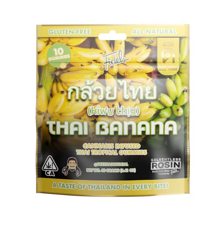 Dee Thai Solventless Hash Rosin 100MG Gummies Thai Banana