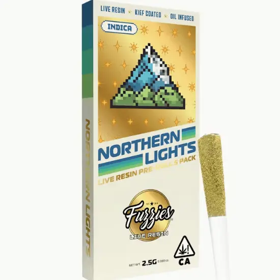 Fuzzies - Live Resin 5-Pack Infused Pre-Rolls - Northern Lights - Indica - 2.5 g