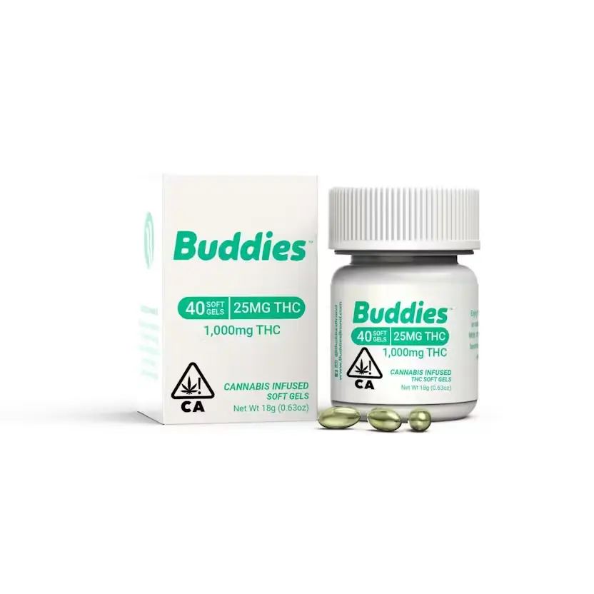 Buddies - THC 25mg Capsule 40pc - 1000mg